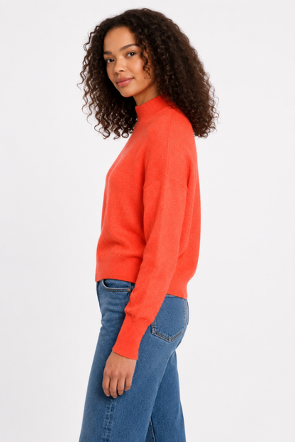 Lofty Mock Neck Sweater - Aperol