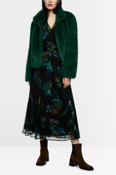 Dark Jade Faux Fur Jacket