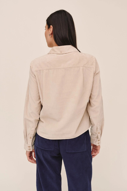 Long Sleeve Patch Pocket Work Shirt - Oat