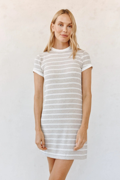 Tee Shirt Dress - Sand Stripe