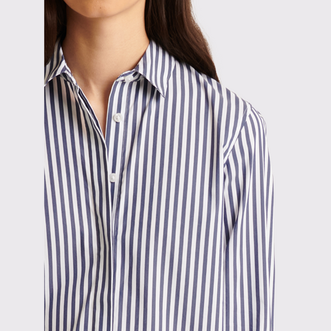Patrick Assaraf Stretch Cotton Stripe Shirt