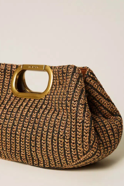 Straw Jacquard Maxi Clutch