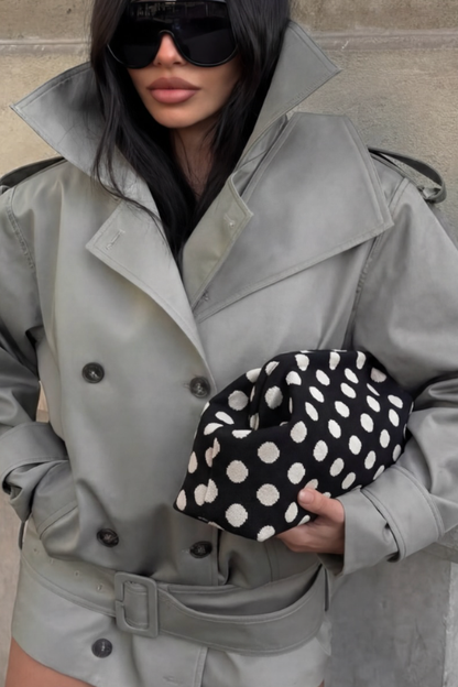 City Girl Pouch Black Polka Dot