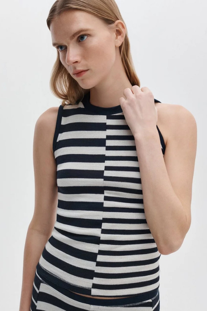 The Knit Mix Striped Tank