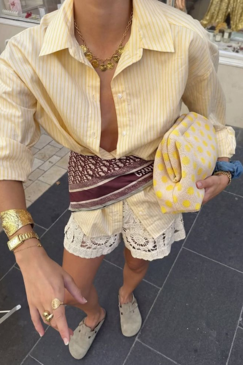 City Girl Pouch Yellow Polka Dot