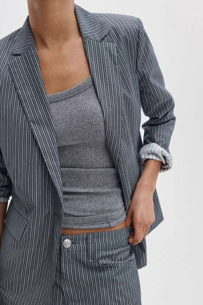 Jennie Striped Poplin Blazer