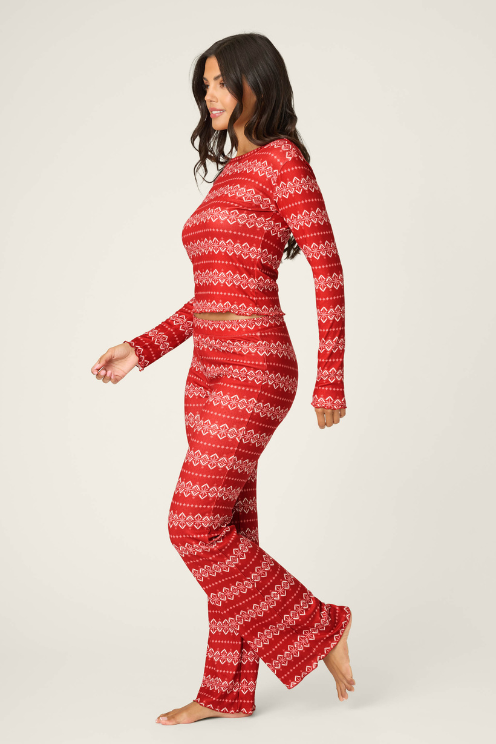 &nbsp;Crazy For The Holidays Fairisle Print Pants Set