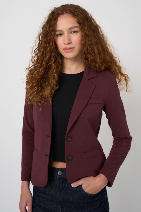Modal-Cotton French Terry Sweatshirt Blazer
