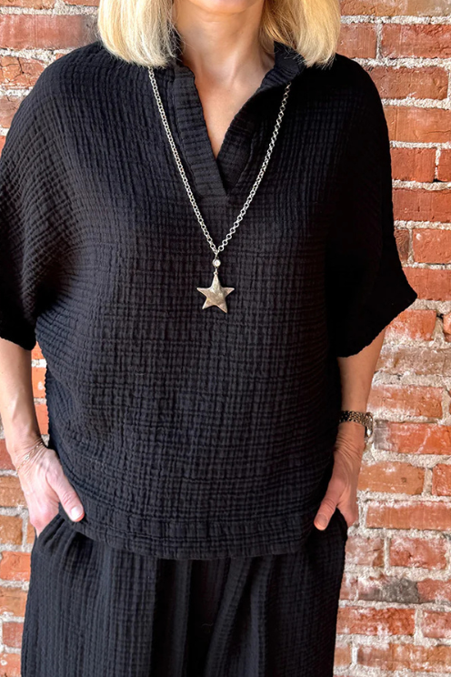 Oversized Cotton Gauze Honour Top