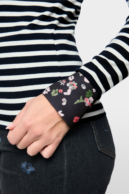 Floral Cuff Long Sleeve Tee