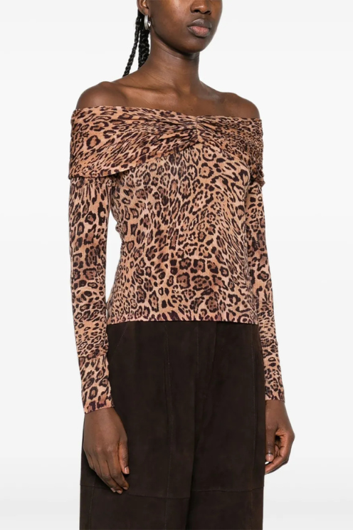 Off the Shoulder Leopard Top