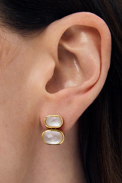Mercer Double Gemstone Drop Earrings