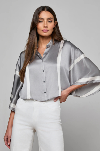 Dru Mandarin Crop Blouse