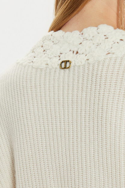 Wool Blend Jumper with Embroidery