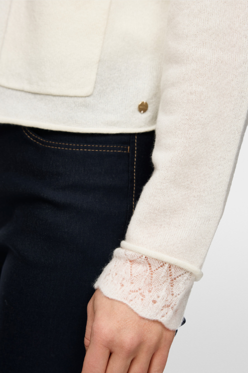 Rolled Edge Cashmere Cardigan