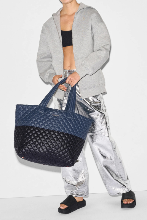 Large Metro Tote Deluxe in Black/Navy