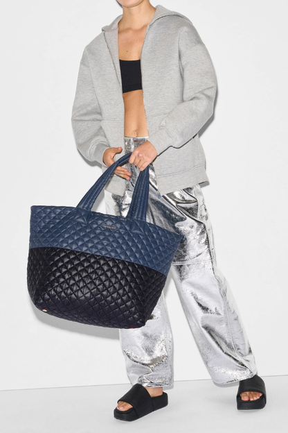 Large Metro Tote Deluxe in Black/Navy