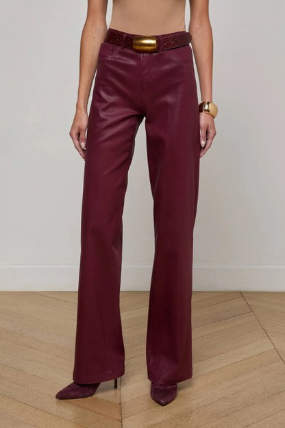 Clayton Coated Wide-Leg Jean