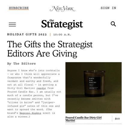 DIRTY GIRL MARTINI: 10 OZ Candle