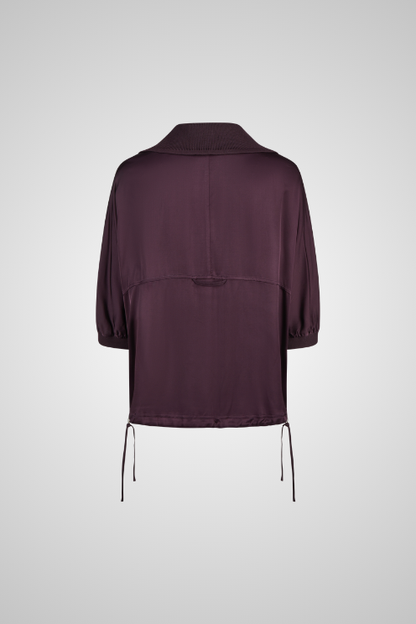 Deep Plum Satin Utility Blouse