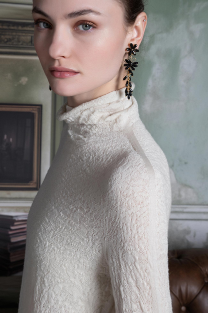Lace Effect Merino Pullover