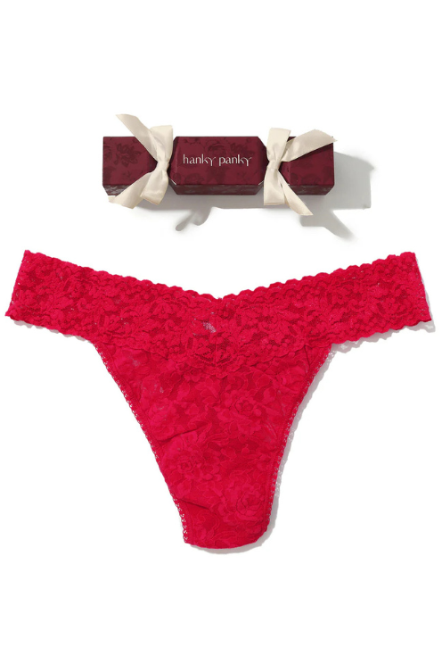 Signature Lace® Original Rise Thong Holiday Cracker Beet Juice Red