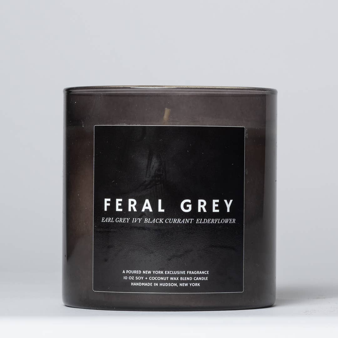 FERAL GREY: 10 OZ Soy Wax Candle