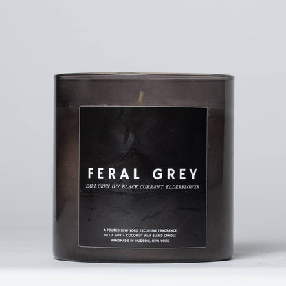 FERAL GREY: 10 OZ Soy Wax Candle