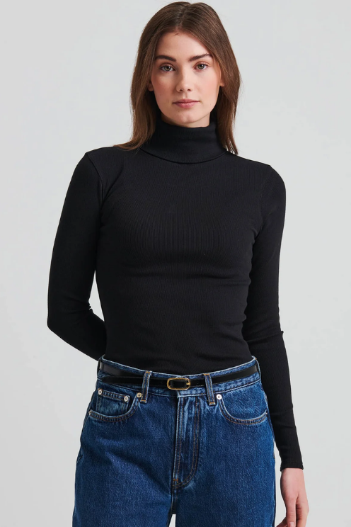 Cotton Modal Rib Turtle Neck