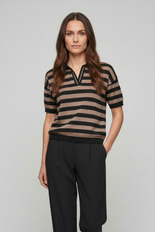 Striped Polo Top