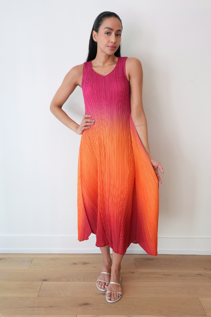 Long Estrella Dress - Iceland Poppy Breeze