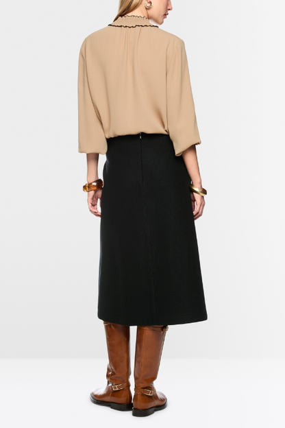 Boiled Wool A-line Skirt