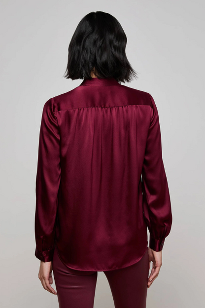 Bianca Silk Blouse in Dark Port