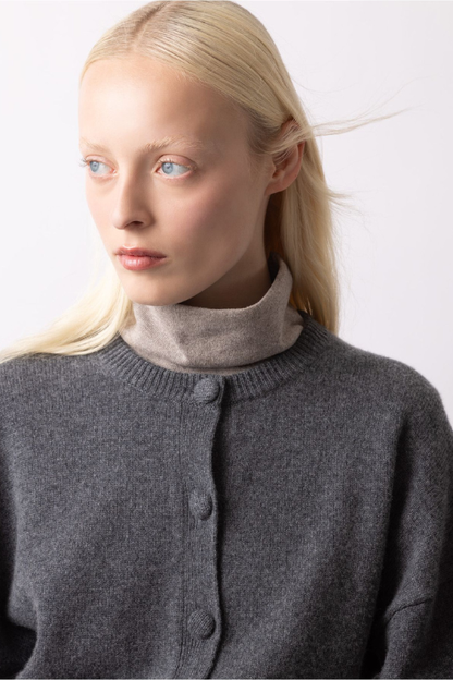Round Neck Knit Cardigan