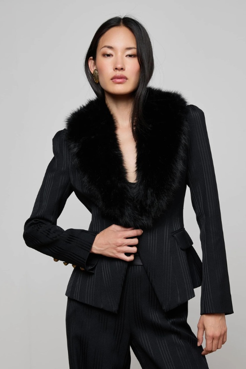 Kaisley Faux Fur Collar Blazer