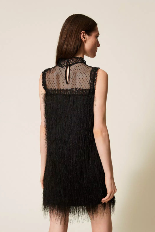 Mini Fringe and Tulle Dress