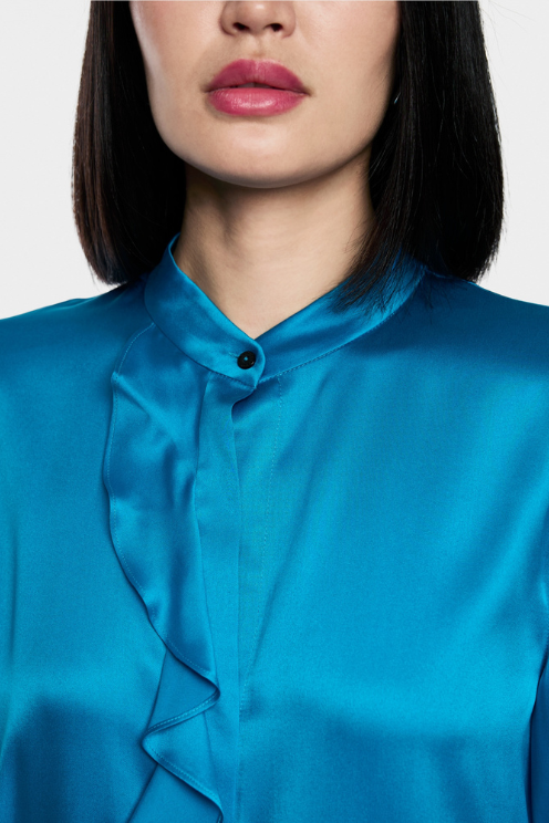 Silk Blouse with Flounce