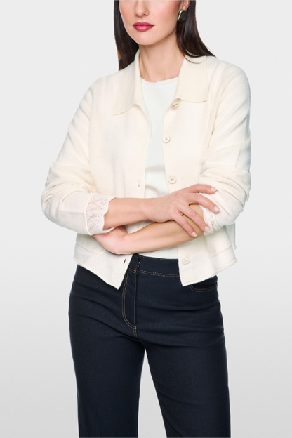 Rolled Edge Cashmere Cardigan