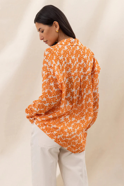Libby Printed Shirt - Mandarin Floral Print