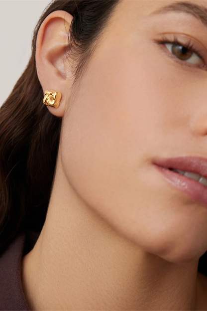 Mini Woven Square Earrings