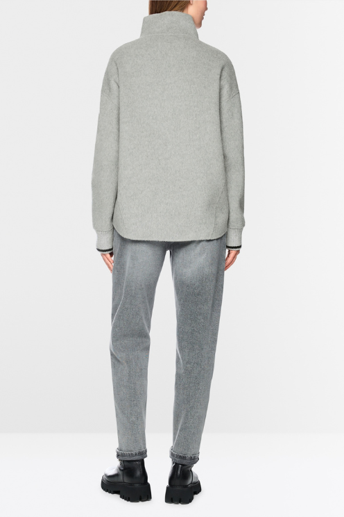 Sporty Jacket with Stand-up Collar