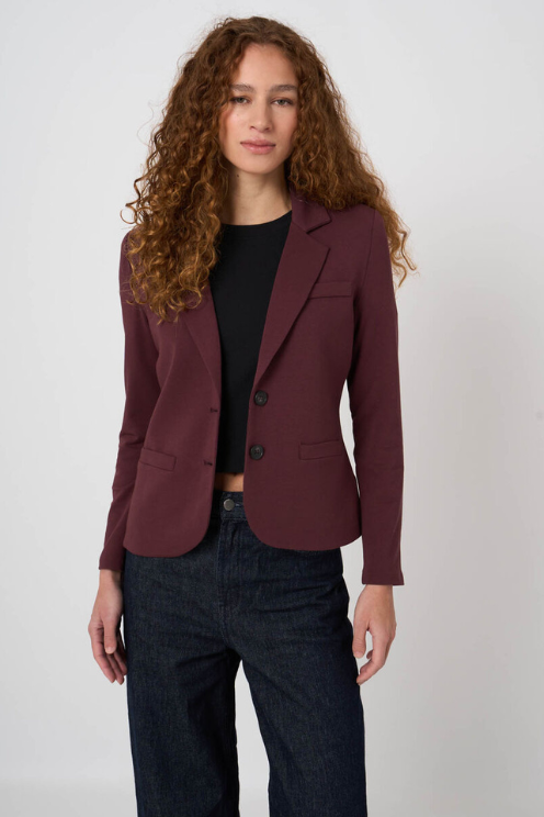 Modal-Cotton French Terry Sweatshirt Blazer