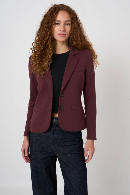 Modal-Cotton French Terry Sweatshirt Blazer