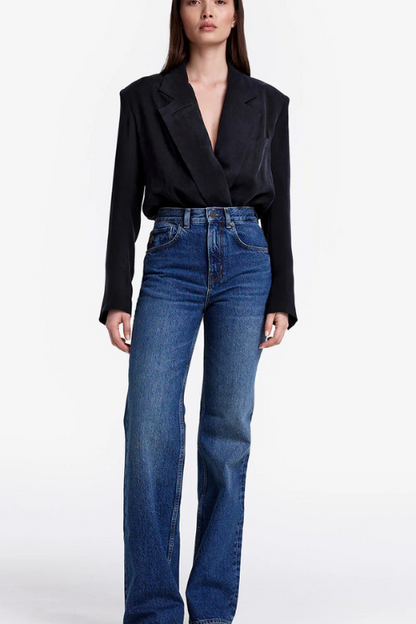 Blazer Style Bodysuit - Coal