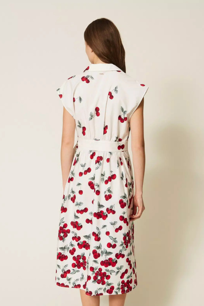Cherry Cotton Poplin Dress