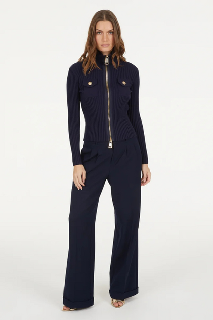 Ribbed Zip Cardigan