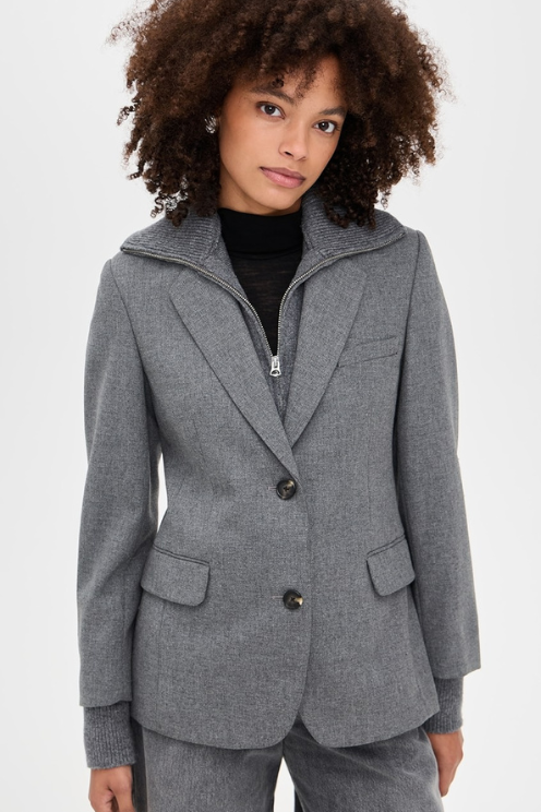 Frank Mixed-Media Blazer