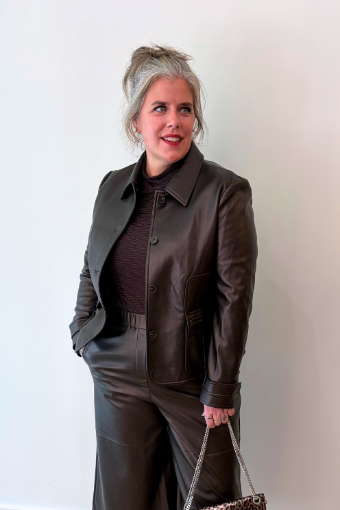 Faux Leather Blazer