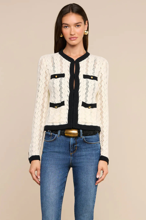 Zephyra Pointelle Knit Cardigan