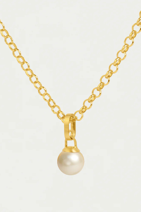 Manhattan Gemstone Pendant Necklace - Pearl